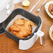 250 Adet Air Fryer Pişirme Kağıdı Tek Kullanımlık Hava Fritöz Yağ Geçirmez Yapışmaz Gıda Pişirme Kağıdı Delikli Kare Model Bonvagon