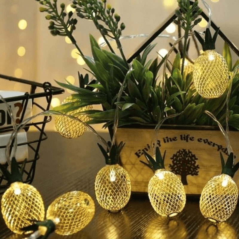 2m 10 LED 2 Kademeli Ananas LED Aydınlatma Işık Pilli