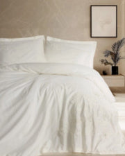 3 D Nakışlı çift Kişilik Saten Nevresim Takımı Chic Ekru Bonvagon