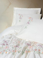 3 D Nakışlı çift Kişilik Saten Nevresim Takımı Zephy Ekru Bonvagon