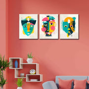 3 Parça Afrika Suliet Ahşap Tablo Seti Bonvagon