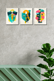 3 Parça Afrika Suliet Ahşap Tablo Seti Bonvagon