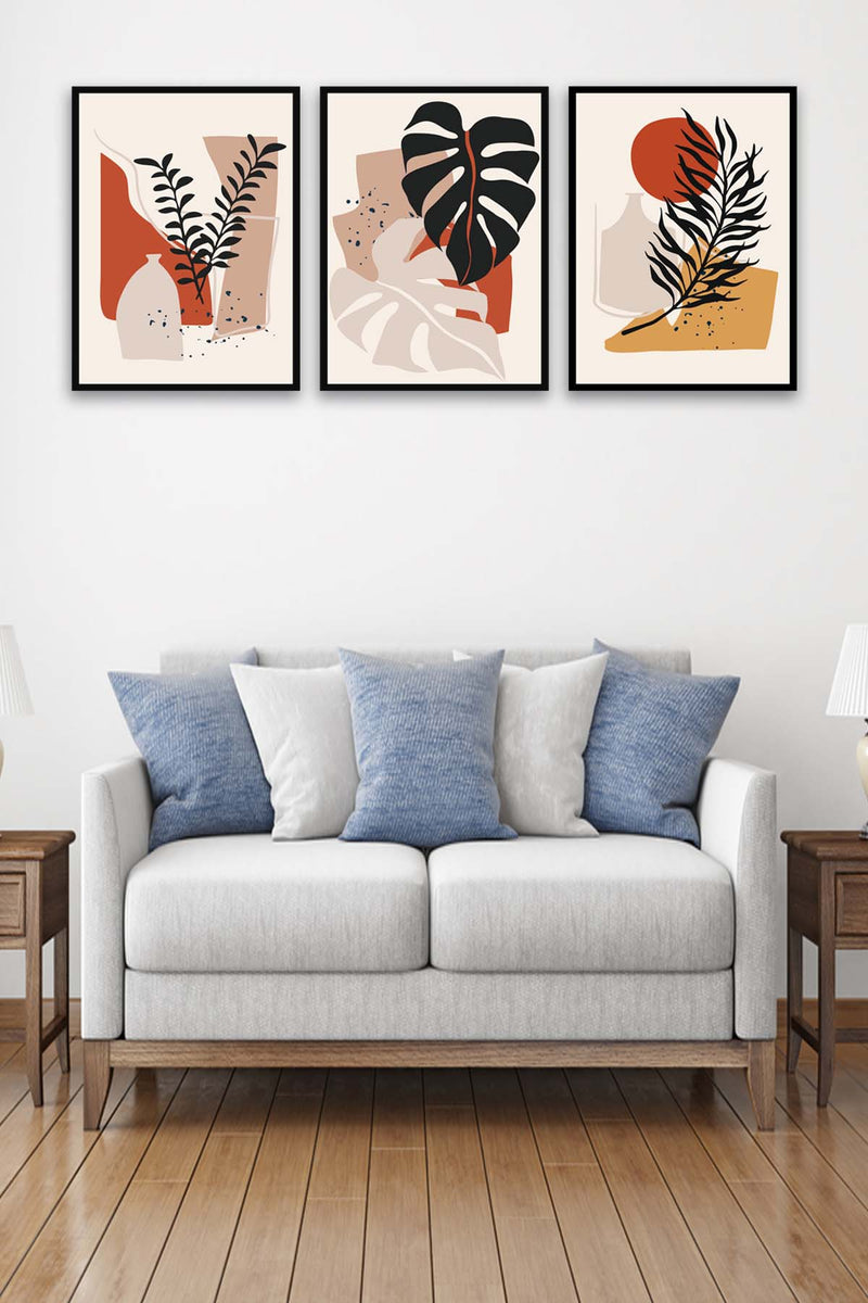 3 Parça Bohem Tarzda Sanatsal Tablo Seti Bonvagon