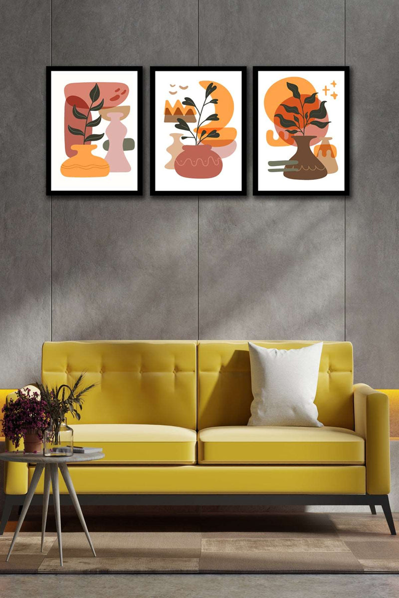 3 Parça Bohem Tarzda Tablo Seti Bonvagon