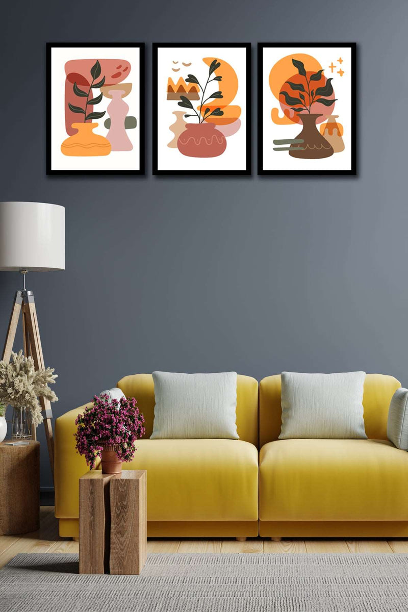 3 Parça Bohem Tarzda Tablo Seti Bonvagon