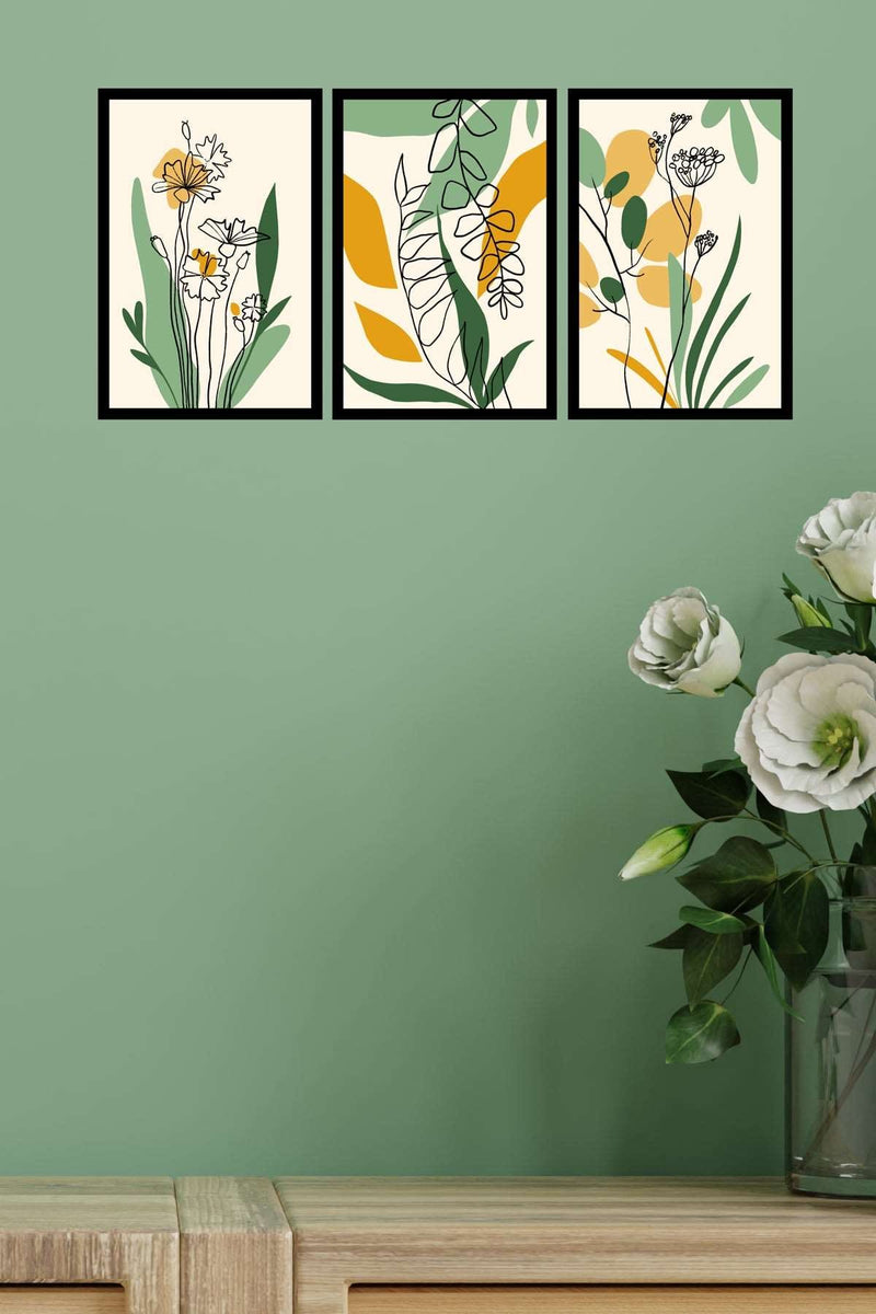 3 Parça Bohem Tarzı Sanatsal Mdf Ahşap Tablo Seti Bonvagon