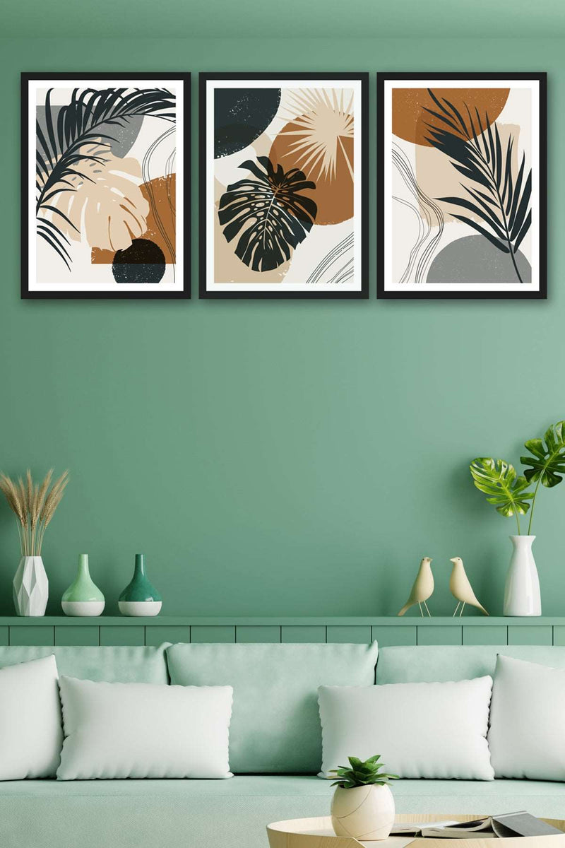 3 Parça Bohem Tarzında Mdf Ahşap Tablo Seti Bonvagon