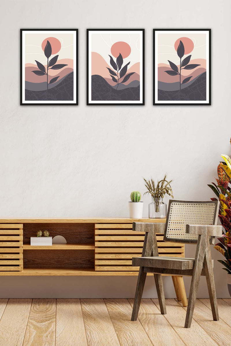 3 Parça Bohem Tarzında Mdf Tablo Seti Bonvagon