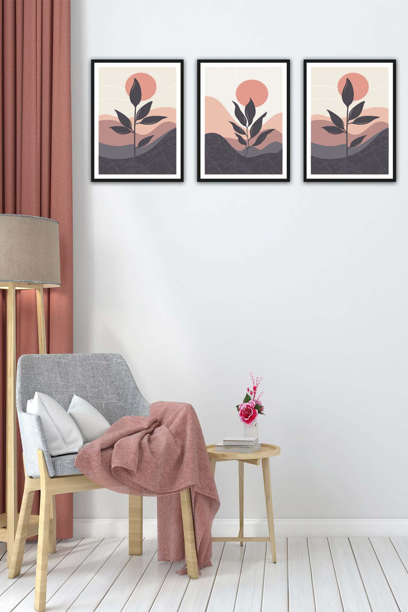 3 Parça Bohem Tarzında Mdf Tablo Seti Bonvagon