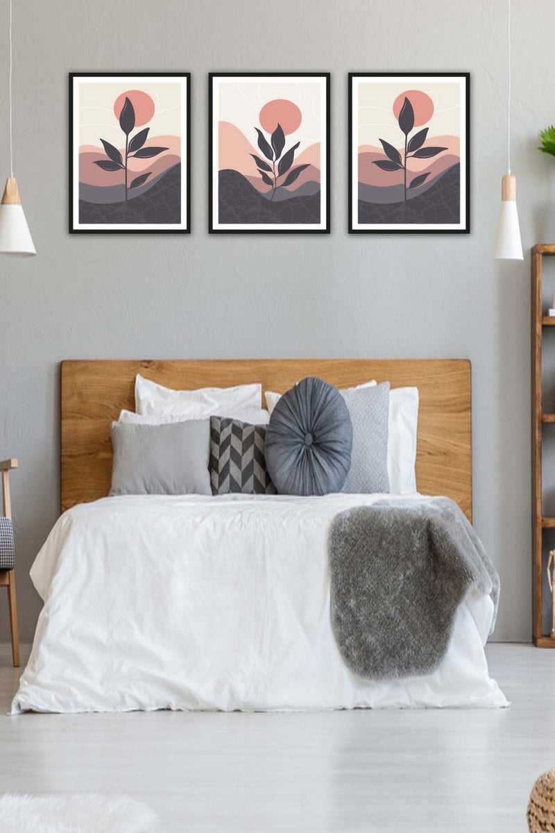 3 Parça Bohem Tarzında Mdf Tablo Seti Bonvagon