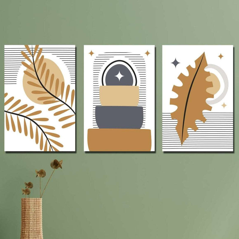 3 Parça Dijital Baskı Sanatsal Ahşap Tablo Seti Bonvagon