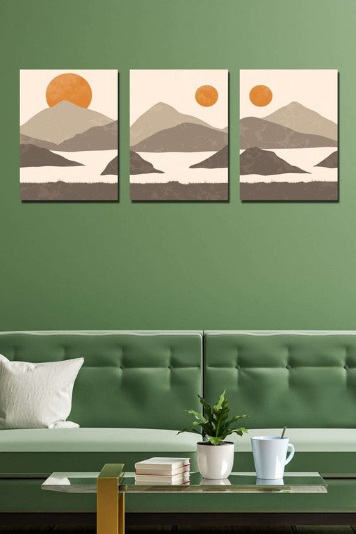 3 Parça Gün Batımı Manzara Tablo Seti Bonvagon