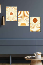 3 Parça Gün Batımı Tarzı Tablo Seti Bonvagon