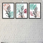 3 Parça Modern Sanat Tarzında Siyah Çerçeve Görünümlü Uv Baskı Mdf Tablo Seti Bonvagon