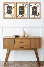 3 Parça Modern Sanatsal Tarzda (Ahşap Çerçeve Görünümlü) Uv Baskı Mdf Tablo Seti Bonvagon