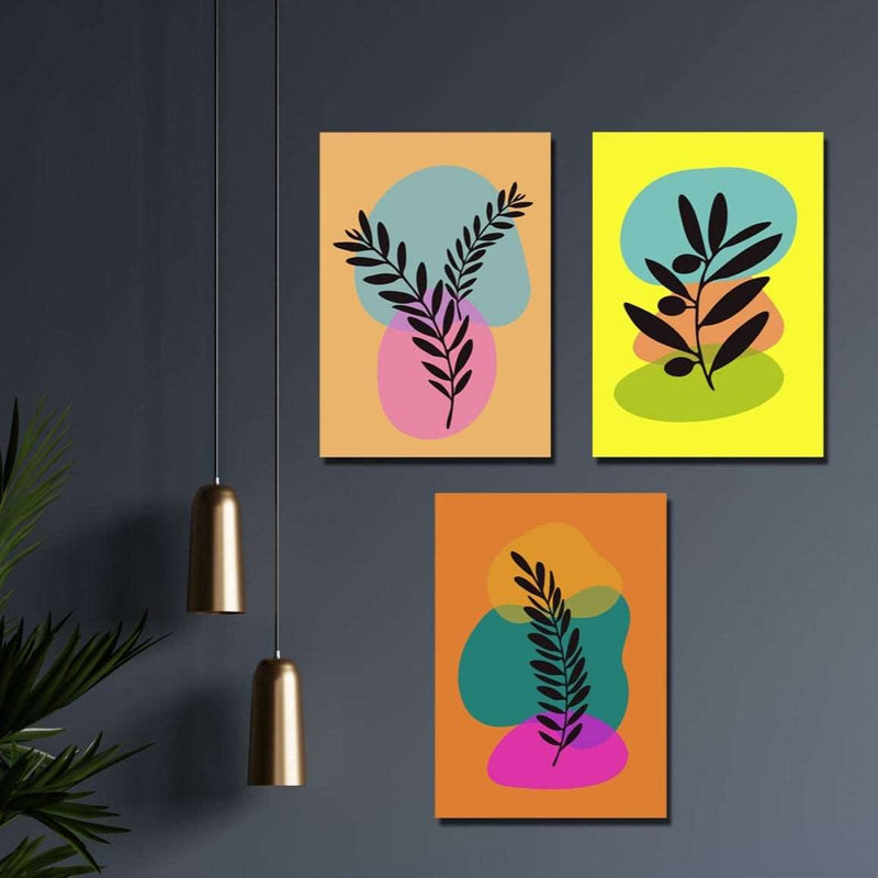 3 Parça Modern Tarzda Dijital Baskı Ahşap Tablo Seti Bonvagon