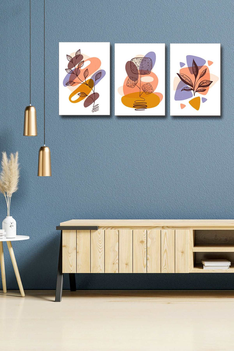 3 Parça Modern Tarzda Sanatsal Tablo Seti Bonvagon