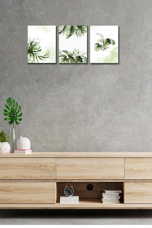 3 Parça Modern Tarzda Yaprak Tablo Seti Bonvagon