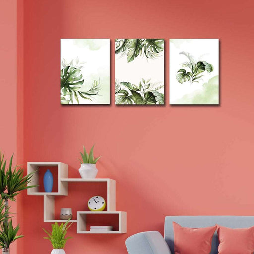 3 Parça Modern Tarzda Yaprak Tablo Seti Bonvagon