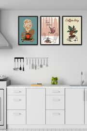 3 Parça Mutfak Ve Cafeler İçin Mdf Ahşap Tablo Seti Bonvagon