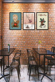 3 Parça Mutfak Ve Cafeler İçin Mdf Ahşap Tablo Seti Bonvagon