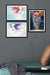 3 Parça Renkli Sanatsal Sanatsal Tarzda Siyah Çerçeve Görünümlü Mdf Tablo Seti Bonvagon