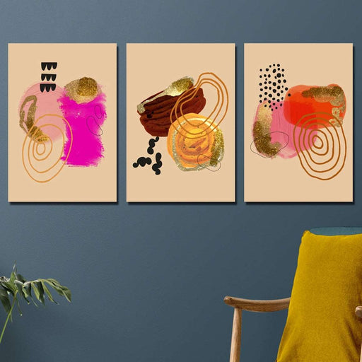 3 Parça Sanatsal Dijital Baskı Ahşap Tablo Seti Bonvagon