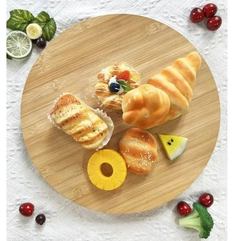 30 Cm Bambu Döner Standlı Servis Sunum Tabağı Bonvagon