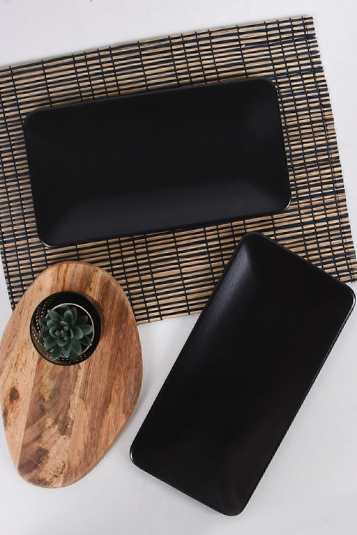 33 cm Siyah Kayık Tabak 2'li Set Bonvagon