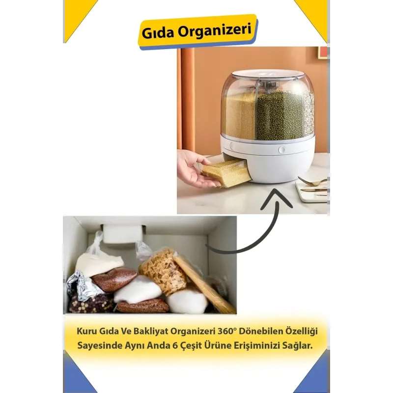 360 Derece Dönebilen Kuru Gıda Ve Bakliyat Organizeri Bonvagon