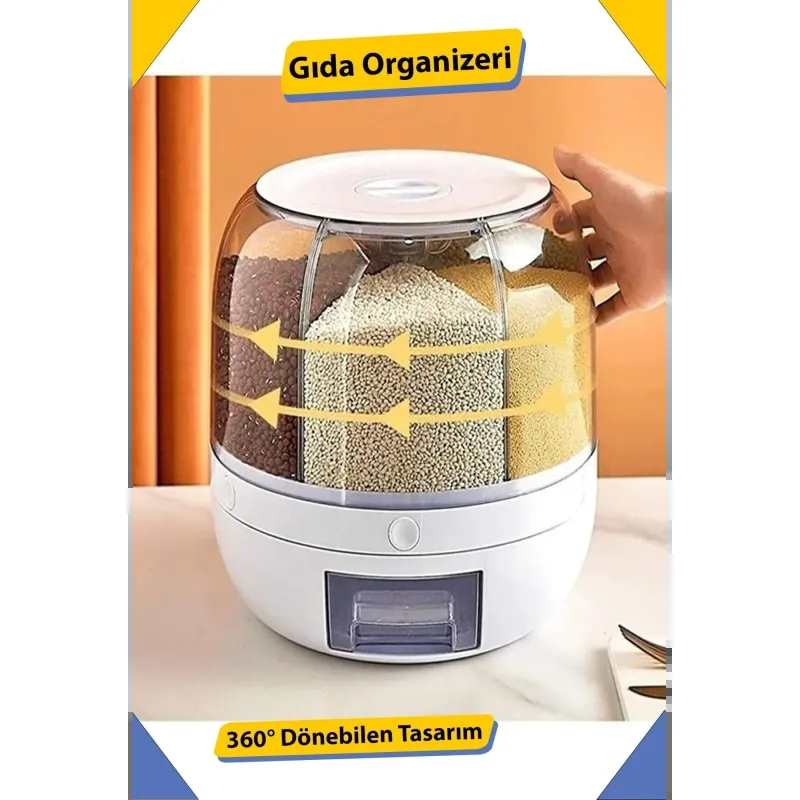 360 Derece Dönebilen Kuru Gıda Ve Bakliyat Organizeri Bonvagon