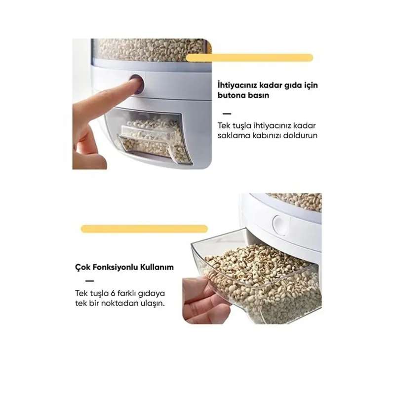 360 Derece Dönebilen Kuru Gıda Ve Bakliyat Organizeri Bonvagon