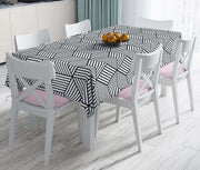 3D Cube Desenli Dijital Baskılı Modern Leke Tutmaz Masa Örtüsü Bonvagon