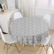 3D Cube Desenli Dijital Baskılı Modern Leke Tutmaz Masa Örtüsü Bonvagon