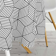 3D Cube Desenli Dijital Baskılı Modern Leke Tutmaz Masa Örtüsü Bonvagon