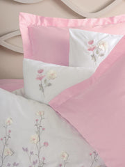 3D Nakışlı Çift Kişilik Saten Nevresim Takımı Jolie Pembe Bonvagon