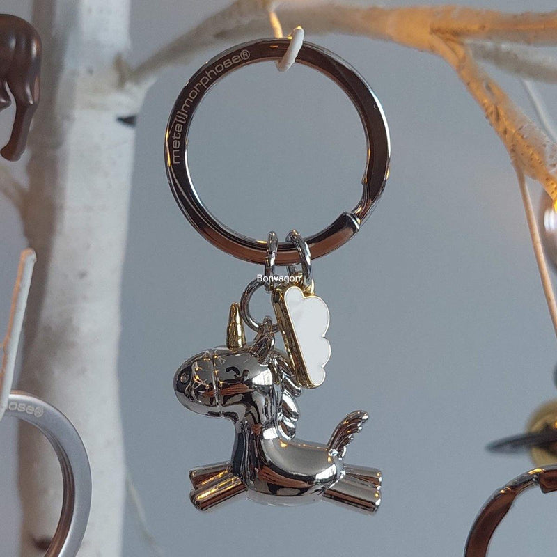 3D Uçan Unicorn Anahtarlık Çelik Halkalı  Bonvagon Metalmorphose