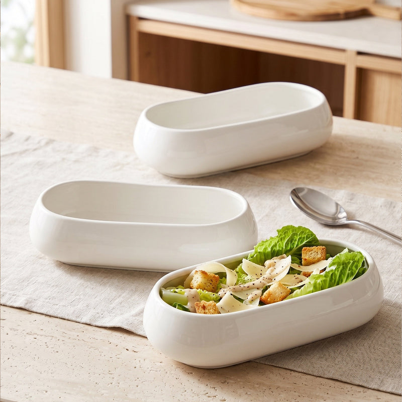3lü Derin Kayık Tabağı Seti - 20cm