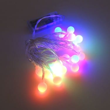 3m 20 Led Beyaz Top RGB ışık Pilli 2 Kademeli (Renk Değiştiren) Bonvagon