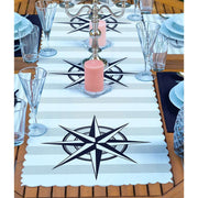 4+1 Lacivert Denizci Motifli Amerikan Servis & Runner Seti Bonvagon