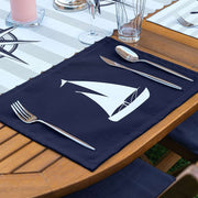 4+1 Lacivert Denizci Motifli Amerikan Servis & Runner Seti Bonvagon