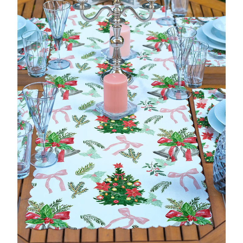 4+1 Yılbaşı Çam Ağacı Özel Tasarımlı Amerikan Servis & Runner Seti Bonvagon