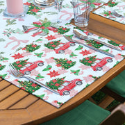 4+1 Yılbaşı Çam Ağacı Özel Tasarımlı Amerikan Servis & Runner Seti Bonvagon