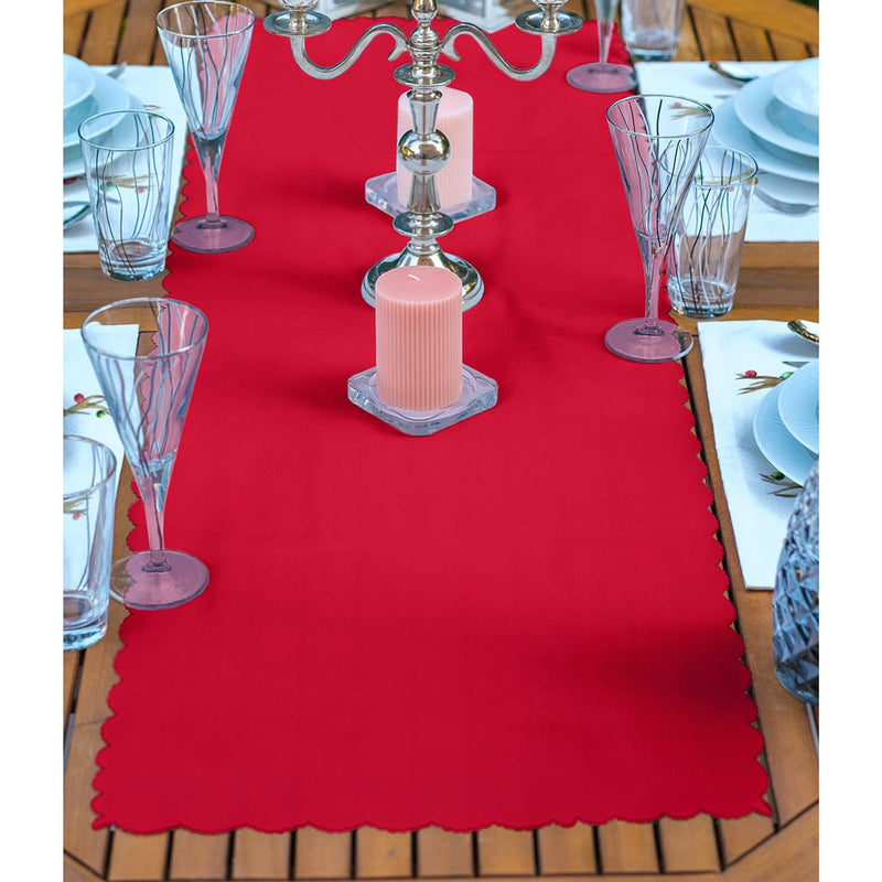 4+1 Yılbaşı Kırmızı & Geyik Tasarımlı Amerikan Servis & Runner Seti Bonvagon