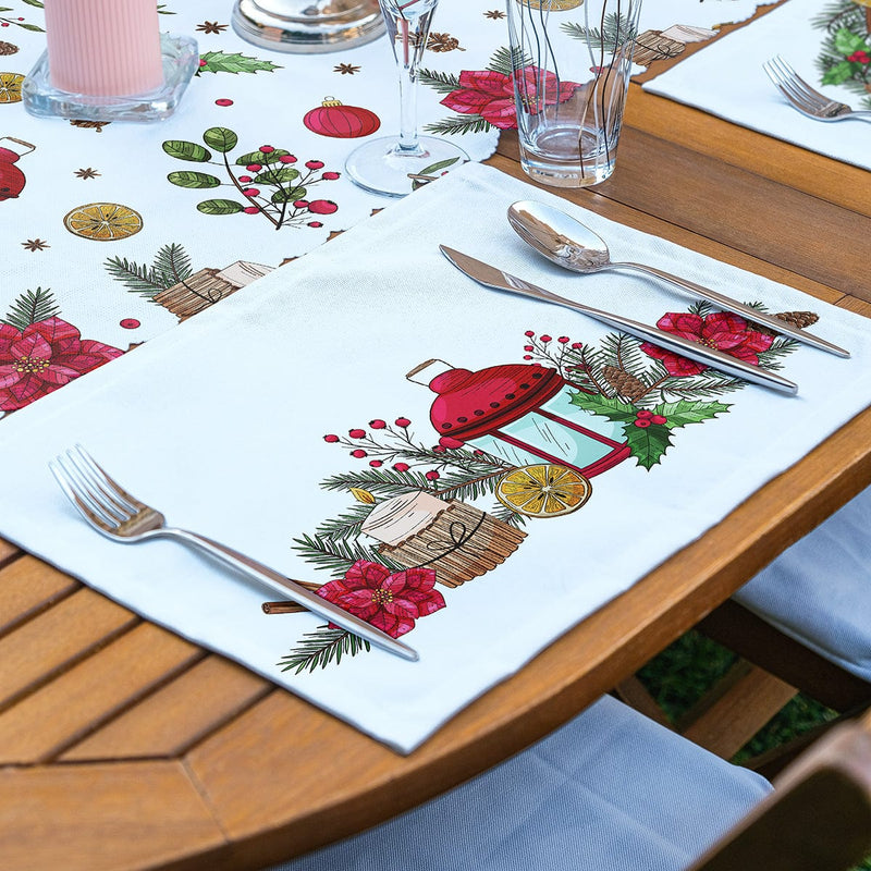 4+1 Yılbaşı Özel Tasarımlı Amerikan Servis & Runner Seti Bonvagon