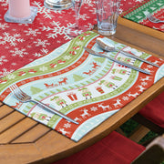 4+1 Yılbaşı Temalı Geyik Tasarımlı Amerikan Servis & Runner Seti Bonvagon