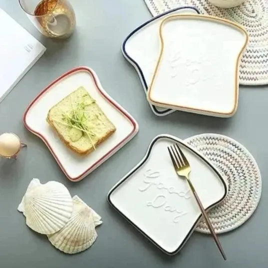 4 Adet Karışık Renk Orta Boy Tost Tabağı Kahvaltı Sunum Tabağı