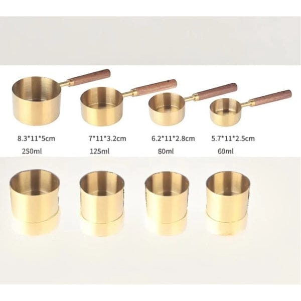 4'lü Ahşap Saplı Ölçü Kaşığı Bonvagon