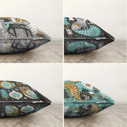 4'lü Çift Taraflı Renkli Zemin Üzerinde Yılbaşı Desenli Modern Şönil Yastık Kırlent Kılıf Seti Bonvagon