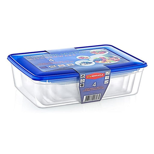 4'lü Köşeli Saklama Kabı Seti - Mutfak Düzenleme Bonvagon